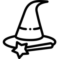 a black and white wizard hat with a star