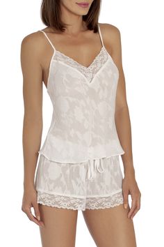 Lace Sleepwear With Floral Print For Loungewear, Lace Camisole For Sleep, Lace Sleepwear With Floral Print, Floral Lace Sleepwear, Summer V-neck Sleepwear With Delicate Lace, Lace Sleepwear With Delicate Straps And V-neck, Delicate Lace V-neck Sleepwear For Summer, Spring Sleepwear With Delicate Lace For Loungewear, Delicate Lace Sleepwear For Loungewear In Spring