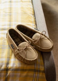 Lovingly hand crafted with the finest materials our premium moccasin slippers have been our most popular product since the 1980's. The moccasins are finished with an over stitch front and a tie in vamp that secures around the entire moccasin. The soft breathe easy fabric lining (80% cotton 20% acrylic) is a particular favourite among younger generations and makes these slippers a great summer alternative. This moccasins are quite a narrow fit, you have feet on the wider side or suffer with swollen feet, our 'Workman' moccasin slipper may be a better fit. The hard wearing PVC (Polyvinyl Chloride) sole is made from a plastic polymer widely used in many things. PVC Soles are mainly done with direct injection process but can also be made as PVC foam boards which are calendared and cut. Durabil Moccasin Slippers, Cute Slippers, Suede Moccasins, Tie Men, Lace Tie, Breathe Easy, Moccasins Slippers, Polyvinyl Chloride, Unisex Shoes