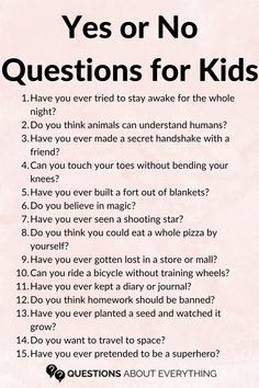 yes or no questions for kids Fun Questions, Would You Rather Questions, Grandparenting, Yes Or No Questions