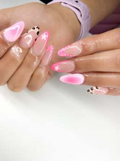 Pink Theme Nails, Love Shack Fancy Nails, Pink Themed Nails, Extra Pink Nails, Aura Acrylic Nails, Pink Nail Inspo Almond, Pastel Nails Easter, Birthday Nails Almond Shape, Pink Nail Inspo Acrylic