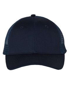 Mesh-Back Trucker Cap - NAVY - ADJUSTABLE | Valucap Mesh-Back Twill Trucker Cap in Navy Blue Size Adjustable Navy Trucker Hat With Curved Visor For Sports, Navy Snapback Hat With Curved Visor, Navy Adjustable Snapback Hat With Curved Visor, Blue Trucker Baseball Cap With Visor, Blue Trucker Style Baseball Cap With Visor, Casual Navy Trucker Hat, One Size Fits Most, Casual Navy Trucker Hat, Adjustable Navy Trucker Hat With Visor, Navy Adjustable Trucker Hat With Visor