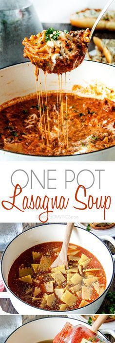 one pot lasagna soup is an easy and delicious dinner