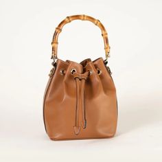 Monzac. Vegan Leather. Bucket Bag With Bamboo Top Handle And Removable Crossbody Strap. Cactus Leather. Metallic Letters, Bamboo Top, White Cloth, Bamboo Handles, Leather Bucket Bag, Leather Bucket, Mild Soap, Soft White, Buy 1