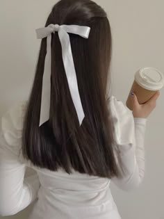 Ribbon Hairstyle, Hair Ribbon, American Beauty, Korean Hairstyle, Cute Hair