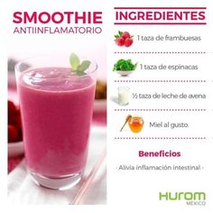 a smoothie is shown with information about the ingredients