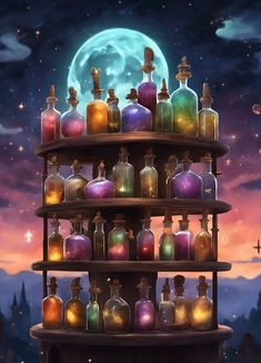 Fantasy Potion Room, Spell Book Art, Wizard Study, Potion Room, Making Moonshine, Potion Witch, 3d Environment Art, Twitch Background, How To Make Moonshine