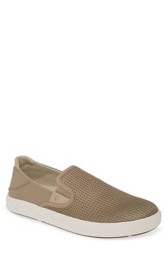 Breezy mesh construction means cool comfort in a laid-back slip-on with a Drop-In Heel for easy wear. Style Name:Olukai Laeahi Slip-On (Men). Style Number: 5975901.