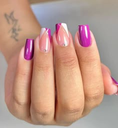 Nail Salon Design, Purple Nail Designs, Beautiful Nail Designs, Manicure Y Pedicure, Coffin Nails Designs, Elegant Nails, Dream Nails, Purple Nails