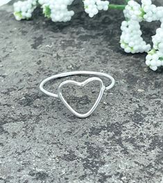 Large but very delicate heart ring, 929 sterling silver. All handcrafted. Stamped: 925 925R-020 Minimalist Heart-shaped Sterling Silver Midi Rings, Minimalist Sterling Silver Midi Rings For Valentine's Day, Sterling Silver Heart Midi Rings In Minimalist Style, Everyday Sterling Silver Heart Ring For Valentine's Day, Sterling Silver Everyday Open Heart Ring, Sterling Silver Open Heart Ring For Everyday, Everyday Sterling Silver Open Heart Ring, Valentine's Day Minimalist Sterling Silver Midi Rings, Minimalist Silver Heart Ring For Everyday