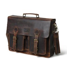 Trustpilot A man with a briefcase can influence anyone for a million dollars more than any man with a gun. This wall street briefcase messenger bag is designed to make you a gentleman with its appealing full-grain leather texture. Expertly crafted for the vintage gentleman, this leather messenger bag is all about carrying what you need for the day. Easily carry either your 1 16-inch laptop safely; along with your tablet, phone, journal, books, and wallet in this spacious leather laptop bag. The Rugged Leather Satchel Briefcase, Rugged Business Satchel With Leather Lining, Rugged Shoulder Bag With Leather Lining For Business, Leather Saddle Bag With Luggage Sleeve For Business, Rugged Leather-lined Satchel For Business, Business Laptop Satchel With Waxed Finish, Business Laptop Bag With Waxed Finish Satchel, Rugged Satchel Business Briefcase, Rugged Business Briefcase With Leather Lining