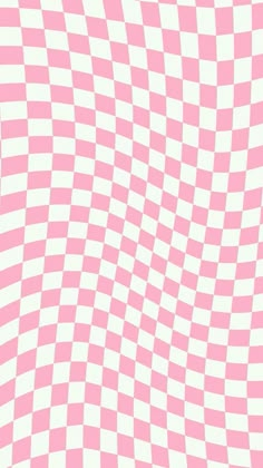 a pink and white checkerboard pattern that looks like it is going down the wall