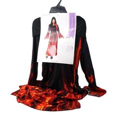 Seasons Womens Fiery Sorceress Dress Red Black Flame Costume Hooded S 4-6 New Theme: Sorcerer/Sorceress/Wizard Size: S Style: Dress Color: Red Brand: Seasons Material: 100% Polyester Features: Hooded Sold As Pictured. Thanks For Looking! Red Winter Costume For Costume Party, Red Long Sleeve Party Costumes, Red Long Sleeve Halloween Costume, Red Dress For Halloween Cosplay, Red Vampire Dress For Halloween, Vampire Style Red Dress For Halloween, Red Vampire Costume For Costume Party, Red Vampire Dress For Costume Party, Red Gothic Costume With Long Sleeves