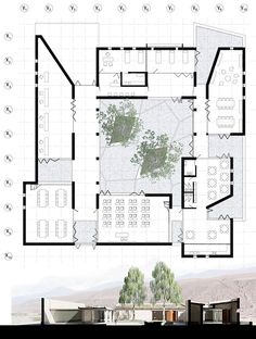 an architectural drawing shows the floor plan for a house