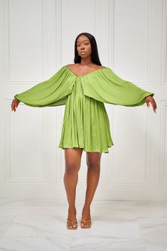 Feeling like a Goddess Flowy Off-Shoulder Dress - Green – Be Maraki Green Mini Dress For Spring Brunch, Green Off-shoulder Mini Party Dress, Green Off Shoulder Mini Dress For Spring, Green Mini-length Off-shoulder Dress For Spring, Light Green Long Sleeve Party Dress, Light Green Spring Dress For Brunch, Flowy Green Mini Dress For Brunch, Green Off-shoulder Mini Dress For Evening, Off-shoulder Green Mini Dress For Evening