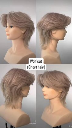 Short Wolfcut For Women, Kpop Male Haircut, Long Pixie Mullet Haircut, Short On Top Layered Hair, Wolfcut Women Short, Wolfcut Layer, Haircut Wolfcut Short, Wolfcut Undercut, Wolfcut Wig