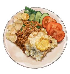 a white plate topped with lots of different types of food on top of each other