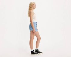 A vintage-inspired flattering fit featuring the higher-than-high rise that made the '80s the fashion decade we can’t stop talking about. Think of these Rolled '80s Mom Shorts as your parent’s shorts, but better. A vintage, 80s-inspired fit Featuring a 10” high rise A-line leg opening designed to flatter your legs With a rolled hem design 90s Style Levi's Bottoms For Spring, Levi's 90s Style Spring Bottoms, Retro High Waist Bottoms For Spring, Retro Short Bottoms For Day Out, High-waist Retro Bottoms For Summer, Summer High Waist Retro Bottoms, 90s Style Levi's Cotton Bottoms, Retro Jean Shorts For Spring, Retro Mid-rise Bottoms For Summer