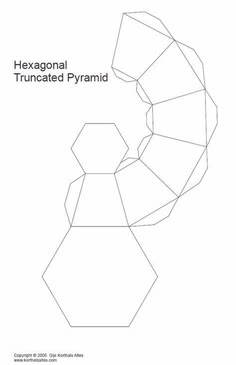 the hexagonal triangular pyramid is shown in black and white, as well as an outline