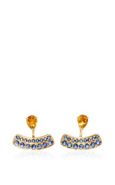 Theodora Citrine Drop And Sapphire Cabochon Earrings by DUBINI for Preorder on Moda Operandi Sapphire Cabochon, Cabochon Earrings, Wardrobe Update, Moda Operandi, Women Collection, Citrine