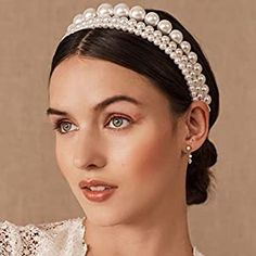 Pearl Hair Band, Mob Cap, Makeup Decoration, Pith Helmet, Pearl Headband Wedding, Clown Hat, Bridal Headbands, Hair Acessories, Pearl Bridal Headband