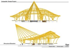 an architectural rendering of a structure with two sections showing the top section and bottom section