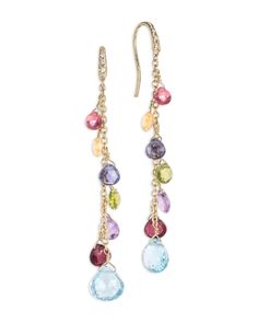 Marco Bicego 18K Yellow Gold Paradise Mixed Gemstone Drop Earrings Yellow Gold Earrings With Gemstone Accents, Elegant Multicolor Drop Jewelry, Yellow Gold Drop Jewelry With Gemstone Accents, Fine Jewelry Yellow Gold Earrings With Natural Stones, Teardrop Multi-stone Yellow Gold Jewelry, Elegant Long Drop Multi-stone Jewelry, Elegant Multi-stone Long Drop Jewelry, Teardrop Yellow Gold Multi-stone Jewelry, Fine Jewelry Multi-stone Drop Earrings