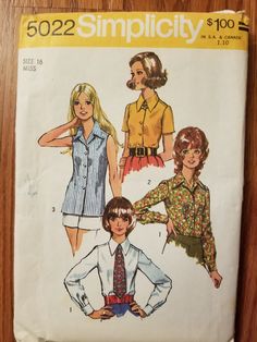 an old fashion sewing pattern for women's blouses and shirts