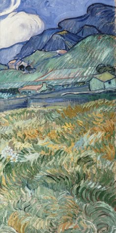 an image of a painting that looks like it is in the middle of a field