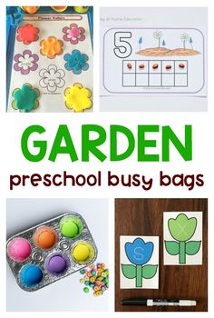 garden preschool busy bags are perfect for spring and summer