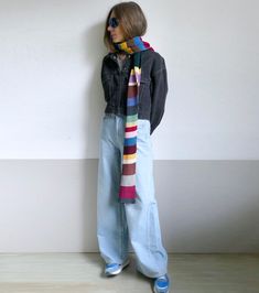 Scarf Trends Knit, Long Knit Scarf, Long Knitted Scarf, Knit Scarf Striped, Colorful Knit Scarf, Striped Knit Scarf, Colourful Scarf Outfit, Striped Scarf Outfit, Striped Scarf Pattern