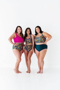 Features High rise Full coverage Ruched bottoms Colorful floral print on laguna color background L&K exclusive Size + Fit Not sure what size to get? See our sizing guide XX-Small 00, X-Small 0-2 Small 4-6, Medium 8-10, Large 12-14, X-Large 16-18, 2XL 20-22, 3XL 24-26, 4XL 28-32 Kristin is 5'4", a size 1 and is wearing a XS Jaycie is 5'6", a size 18 and is wearing a 2XL True to size Click here for mid rise version **If you would like help choosing the best fit for you, please reach out to us on I Swim 2024, Curvy Swim, Curvy Dress, Resort Collection, Color Background, Swim Bottoms, Mommy And Me, Sweater Jacket, Dress Shop