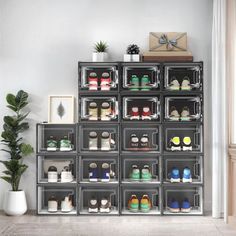 Our premium shoe storage boxes boast generous dimensions of 14.1" L x 10.9" W x 8.2" H, making them perfect for up to US Men’s size 14 and US Women’s size 15. Not just for shoes, these boxes are multifunctional, ideal for storing sandals, running shoes, sneakers, and even high heels. Crafted from 0.62mm thick ABS plastic, the body of the box promises durability and sturdiness. The front doors are adorned with PP resin panels, adding an extra layer of strength and water resistance, ensuring your Shoe Storage Boxes, Shoe Storage Box, Storage Organizers, Door Hardware Interior, Professional Decor, Teen Bedroom Furniture, Plastic Organizer, Nursery Furniture Sets, Mirrors For Sale