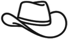 a black and white drawing of a cowboy hat