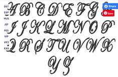 an old english alphabet with the letters in cursive writing