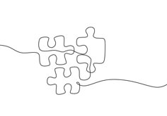 a black and white puzzle piece on a white background