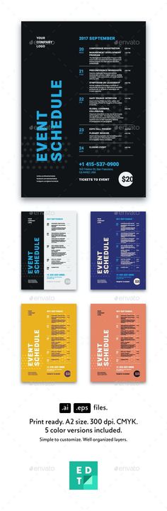 Schedule Event Poster Template, Vol3 Meeting Schedule Design, Playbill Poster, Timetable Design, Poster Promo, Desain Merek