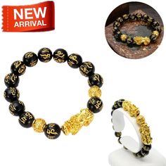 Feng Shui Black Obsidian Beads Bracelet Attract Wealth & Good Luck Bangle pixiu Buy 1 get 1 50% OFF   Descriptions: To start with, here is a legend story: Long long ago in ancient times,there is an animal called Pi Xiu. It is the ninth son of the Dragon King. Gold,Silver and jewels are all its food. It has a dragon head ,horse body and wings. It is so powerful that it can shift bad luck to good. Later, people then regard it as a symbol of wealth and good luck.Whoever wearing the Pixiu bracelet will also be lucky Features: Pixiu represents wealth ,Lucky. It's a wonderful way to draw a positive energies, wealth, success, health and good luck into your life. It's an excellent gift for anniversaries, graduations, birthdays The bracelet is to give both are fine for personal use or to share Noti Pixiu Bracelet, Symbol Of Wealth, Dragon King, Dragon Head, Attract Wealth, Bad Luck, Black Obsidian, Buy 1 Get 1, A Dragon