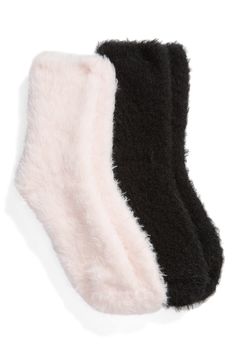 Free shipping and returns on Make + Model Fuzzy 2-Pack Crew Socks at Nordstrom.com. <p>This set of buttery-soft socks will keep feet feeling cozy and looking cool all season long.</p> Pretty Socks, Fluffy Socks, Dr Wardrobe, Dr Closet, Cute Socks, Socks And Tights, Dream Clothes, Christmas Wishlist, Comfy Outfits