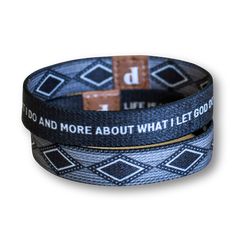 This comfy elastic bracelet is our standard adult women's size and features a modern black and white design that can also be flipped to reveal a special declaration hidden on the inside: Life is less about what I do and more about what I let God do in and through me. Actually diameter is 7 inches, so this bracelet may also work for children or men with wrists of that size. Also available in a men's size in our shop if you want to match! Black Inspirational Friendship Bracelets, Inspirational Black Friendship Bracelets, Casual Black Band Wristband, Inspirational Black Bracelets For Everyday, Casual Black Band Bracelet, Black Casual Wristband For Friendship, Casual Black Friendship Wristband, Casual Black Stretch Bracelet For Everyday, Adjustable Black Stretch Bracelet For Friendship