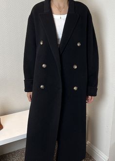 With double-breasted button styling, this double-face wool coat makes a sophisticated outerwear choice. Front button closure Notched lapels 85% wool + 15% rabbit fur No lining Dry Clean Item #6632 Women's winter long wool coat SIZE INFO XS=US2=UK6=EU32 S=US4-6=UK8-10=EU34-36 M=US8-10=UK12-14=EU38-40 ★★Please advise your Height and Weight, and I will make sure you choose the right size. Wool Long Coat, Long Wool Coat, Long Coats, Winter Coats Jackets, Double Face, Rabbit Fur, Height And Weight, Choose The Right, Long Coat