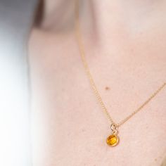 -This genuine citrine gem has a subtle, honeyed glow. The translucent earthy tone is sure to bring warmth to your day and compliment your style.  -Gemstones come suspended on a dainty 18 inch chain. Choose between sterling silver or 22k gold plated (over a sterling silver base) chain. This is a perfect length to stand alone or layer with your other pieces.  -Inspire Blue's handcrafted jewelry is designed to be understated and dainty, with everyday wear in mind. -Conservation Focused. We specialize in quality handcrafted jewelry that serves a greater purpose than just being beautiful looking (although that sure is a plus!). For each purchase, a portion of the proceeds will be distributed among select marine conservation organizations that Inspire Blue truly believes in. We have also made it Everyday Gold Faceted Birthstone Necklace, Dainty Faceted Birthstone Necklace In Gold, Dainty Gold Faceted Birthstone Necklace, Dainty Gold Birthstone Necklace With Faceted Details, Gemstone Pendant Necklace, Dainty Chain, November Birthstone, Citrine Gemstone, Gemstone Necklace Pendant