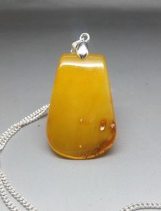 7,4 grams Genuine Natural Butterscotch/Yellow Baltic Amber Pendant Necklace #BalticAmber Feminism Art, Diamond Solitaire Pendant, Jewelry Advice, Amber Pendant, Amber Necklace, Pretty Necklaces, Amber Jewelry, Solitaire Pendant, Fine Jewelry Collection