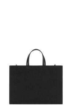 Givenchy medium g tote in black. Length: 14.5" Height: 10.6" Depth: 5.5" 48% Cotton 48% Flax 4% Polyurethane Made in Italy Large Black Luxury Bag, Large Luxury Black Bag, Classic Black Briefcase With Handle Drop, Black Business Shoulder Bag With Dust Bag, Black Top Handle Briefcase With Detachable Handle, Sleek Black Satchel With Double Handle, Sleek Black Double Handle Satchel, Large Chic Black Satchel, Sleek Black Shoulder Bag With Leather Handles