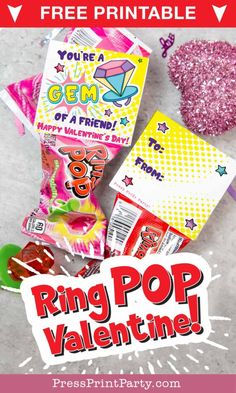 the ring pop valentine's day printable is on sale