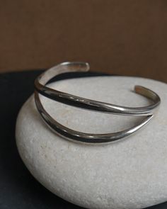 Sterling silver Approx. 2.25" inside, 1" open Made in Mexico Modern Oxidized Cuff Bracelet Bangle, Modern Oxidized Finish Cuff Bracelet Bangle, Modern Oxidized Finish Cuff Bangle Bracelet, Modern Cuff Bracelet With Oxidized Finish As Gift, Modern Oxidized Finish Cuff Bracelet As A Gift, Modern Oxidized Finish Cuff Bracelet, Modern Cuff Bracelet With Oxidized Finish, Sterling Silver Polished Cuff Bracelet, Sterling Silver Open Cuff Bracelets With Polished Finish