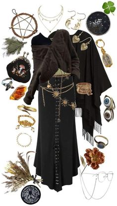 Witchy Outfits, Hippie Goth, Estilo Hippie, Witch Fashion, Witchy Fashion, Witch Outfit, Witch Aesthetic, Swaggy Outfits