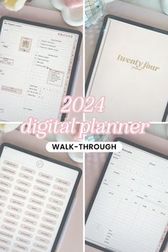 a digital planner sitting on top of a table