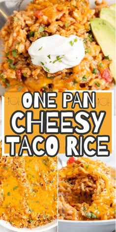 one pan cheesy taco rice is an easy and delicious side dish that everyone will love