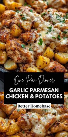 one pan dinner garlic parmesan chicken and potatoes